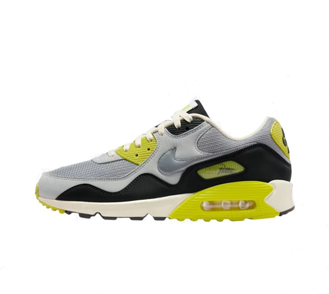 Women's Running weapon Air Max 90 Black/Grey/Yellow Shoes 083